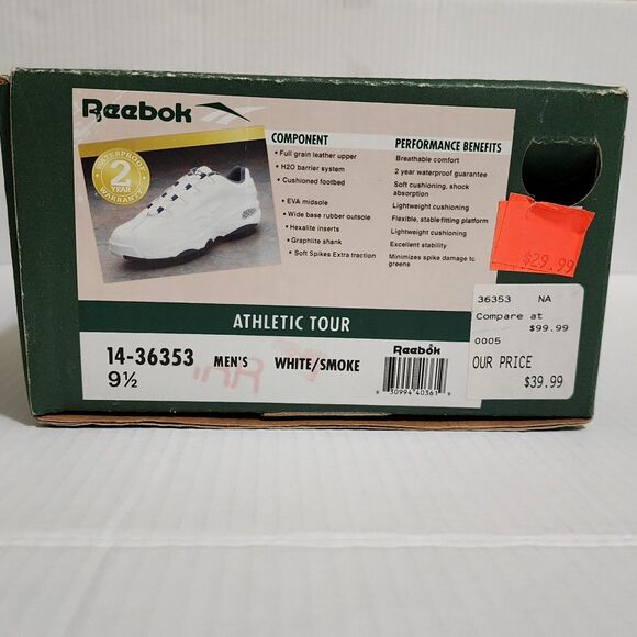 Vintage Y2K Reebok Mens Athletic Tour White/Smoke Golf Shoes Sneakers Size 9.5 - Picture 2 of 9